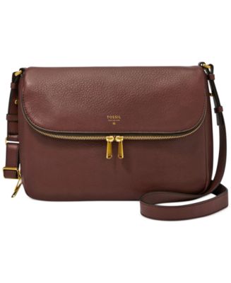 Fossil Preston Leather Flap Shoulder Bag - Handbags & Accessories - Macy&#39;s
