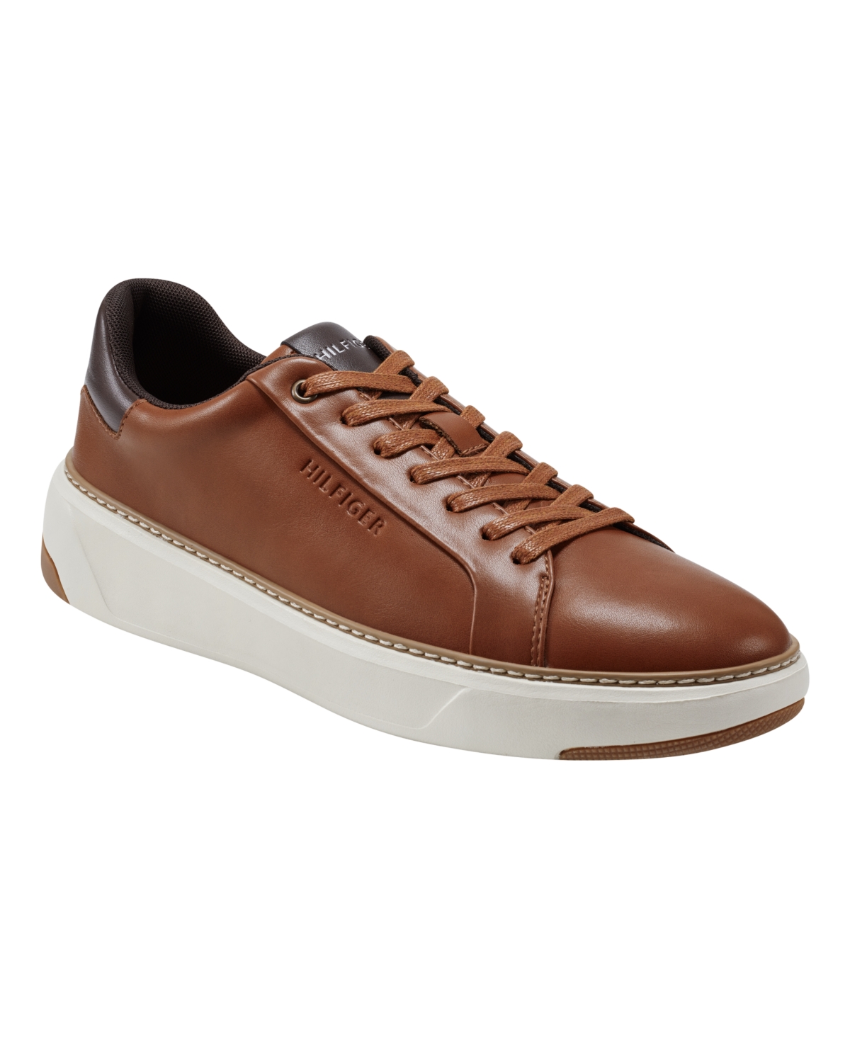 Tommy Hilfiger Men's Hines Lace Up Casual Sneakers Men's Shoes In Cognac,dark Brown