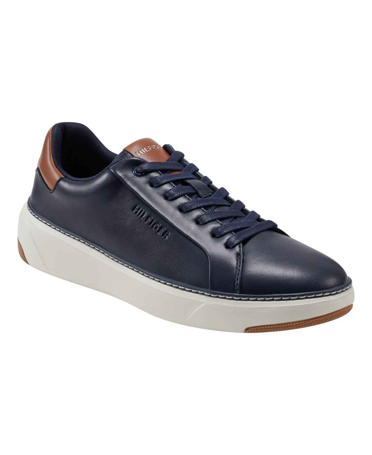 Tommy Hilfiger Men's Hines Lace Up Casual Sneakers Men's Shoes In Black,cognac