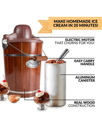 Nostalgia 6 Quart Wood Bucket Ice Cream Maker