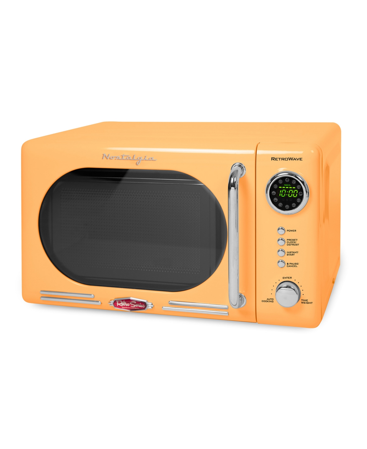 Nostalgia Retro 0.7 Cubic Foot 700 Watt Countertop Microwave Oven In Orange