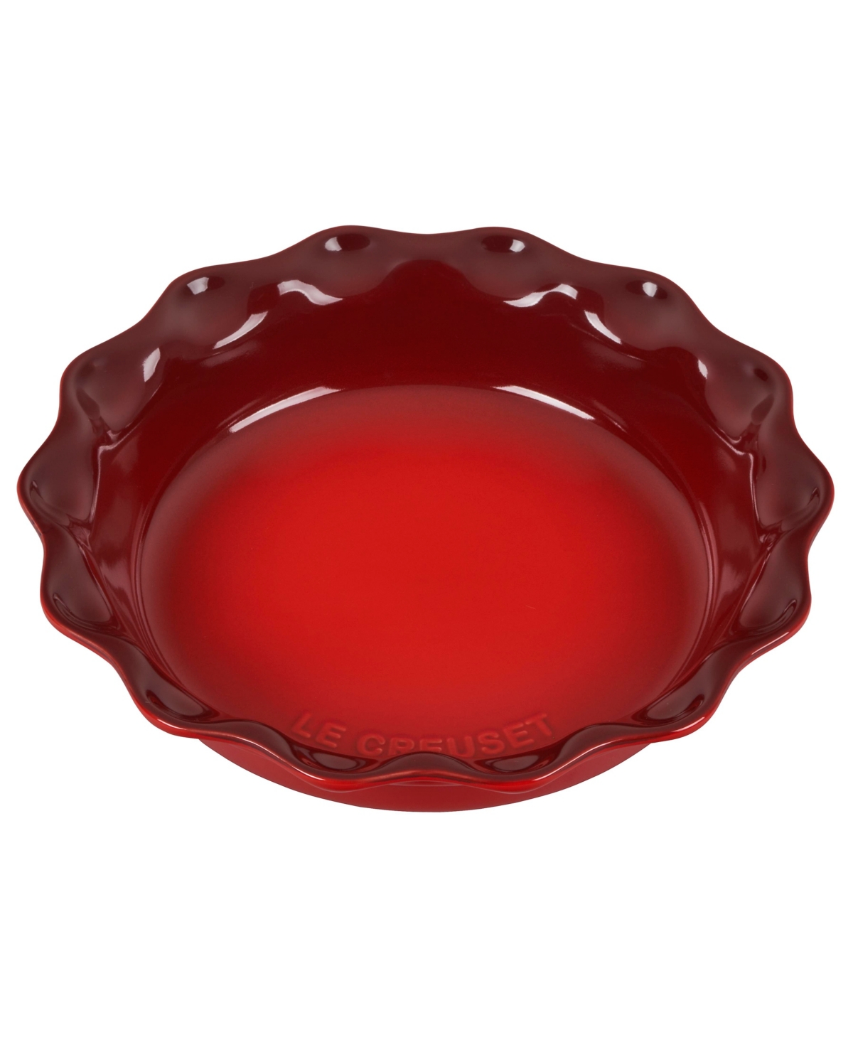 Shop Le Creuset 9" Stoneware Pie Dish In Cerise