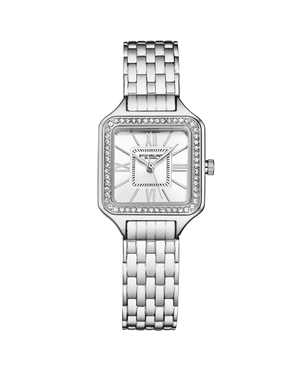 Женские часы Stuhrling Confidant 4020 квадратные с кристаллами на безеле — фото 2