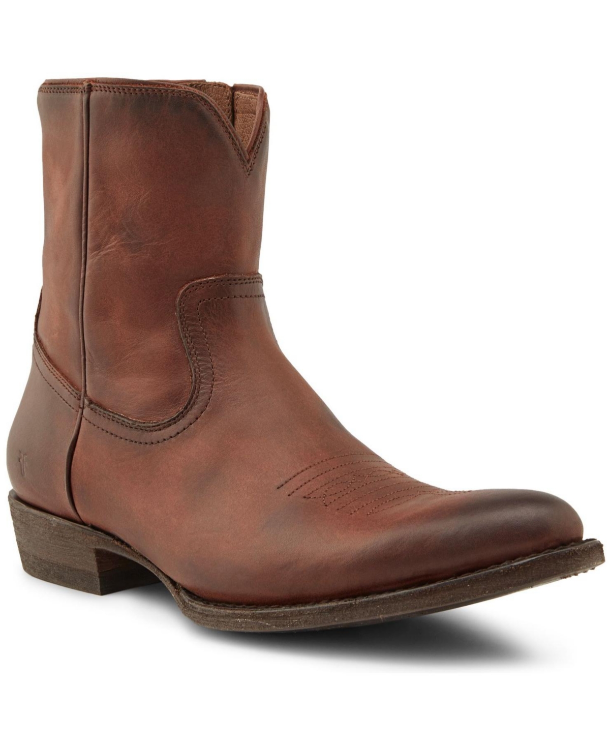 Men's Austin Inside zip Boots - Cognac Leather