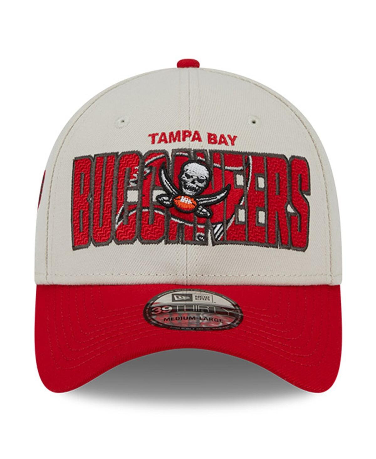 Shop New Era Men's  Stone, Red Tampa Bay Buccaneers 2023 Nfl Draft 39thirty Flex Hat In Stone,red