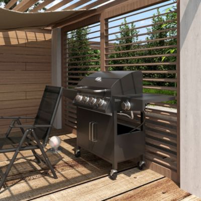 4 Burner Propane Gas Grill with Side Burner,