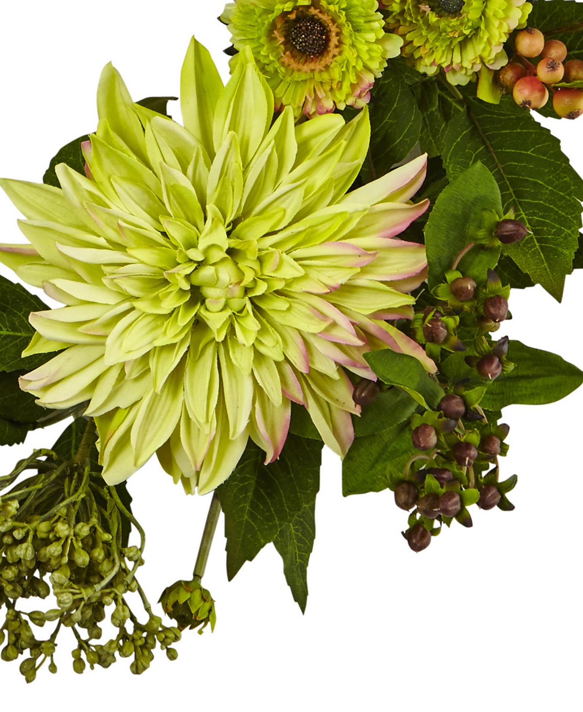 Nearly22'' Dahlia Mum Wreath - Natural