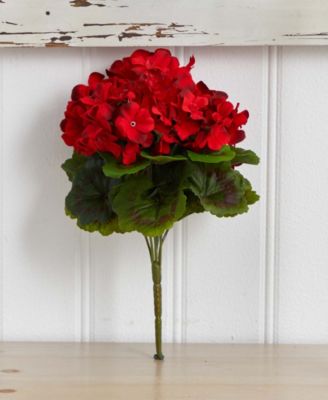 4-Pc. Geranium UV-Resistant Indoor/Outdoor Artificial Bush Set