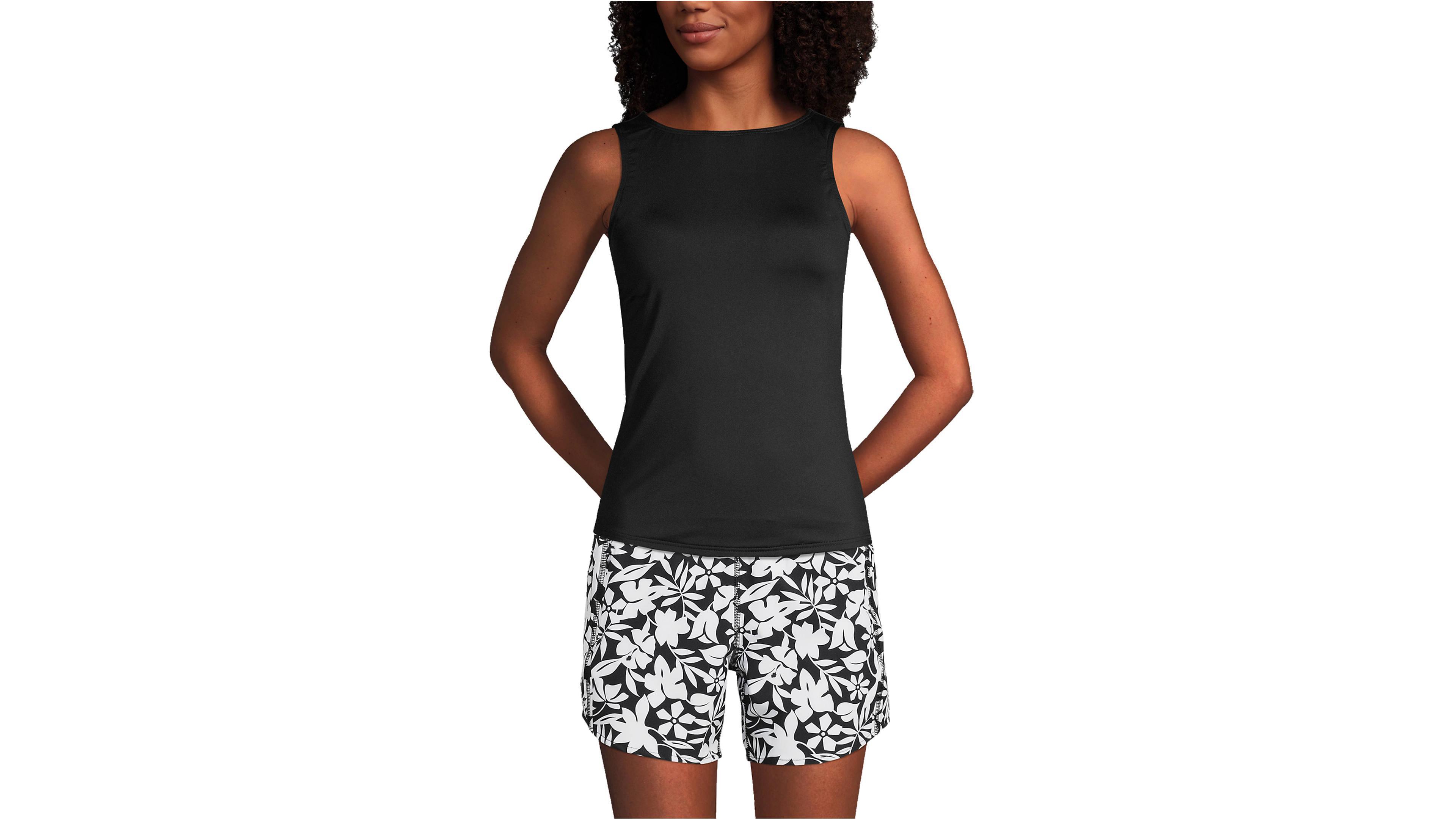 Lands' End Women's Mastectomy High Neck Upf 50 Sun Protection Modest Tankini Swimsuit Top