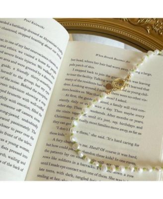 18K Gold Plated Freshwater Pearls with Green Glass Beads- Green Bean Necklace 17" For Women