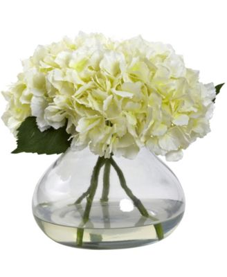 Nearly Natural - Large Blooming Hydrangea w/Vase