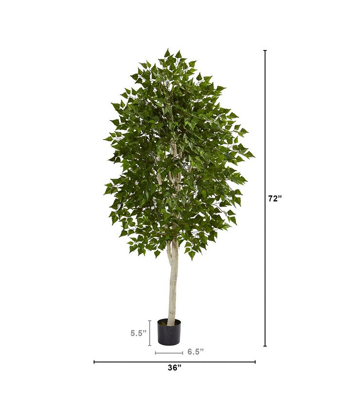 Nearly Natural 6' Birch Artificial Tree - Macy's