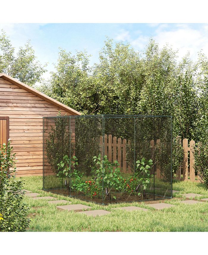 Outsunny 10 x 6.5ft Walkin Crop Cage, Plant Protection Tent, with Two