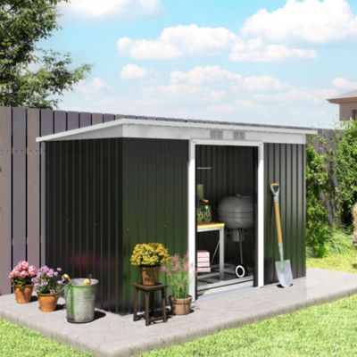 9&#39; x 4&#39; Metal Outdoor Storage Shed with Lockable Doors,