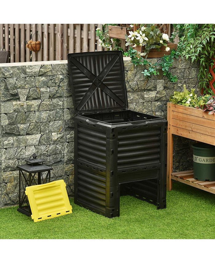 Outsunny Garden Compost Bin 80 Gallon Outdoor Large Capacity Composter
