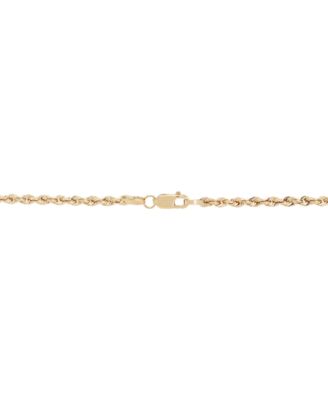 Lightweight 14k Gold Diamond-Cut Rope Chain 20" Necklace (2-1/2mm)