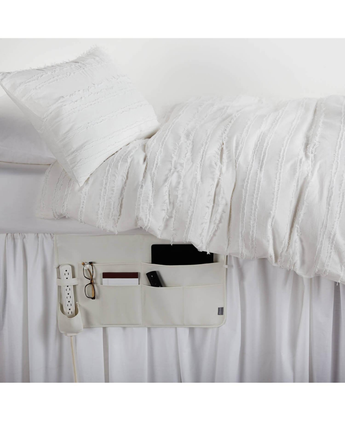 Luna Non-Slip Bedside Caddy, Versatile and Convenient - Luna white