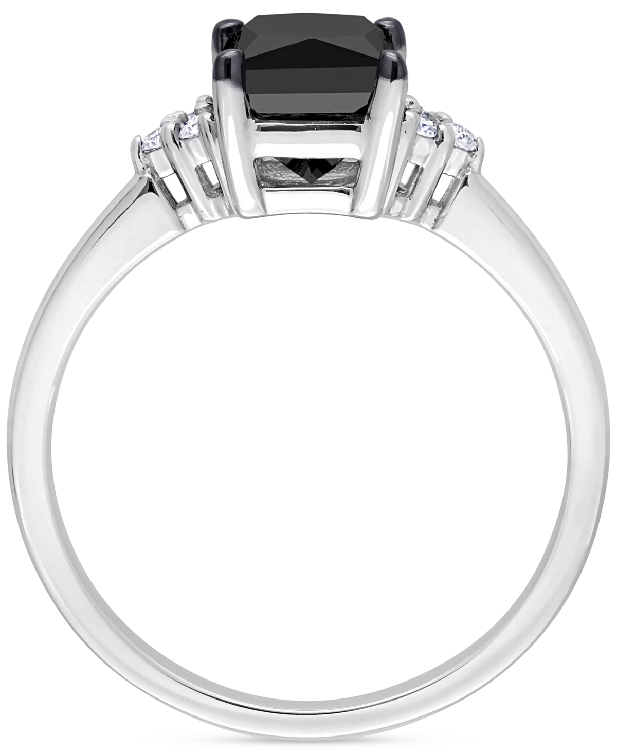 Black Diamond (3/4 ct. t.w.) & White Diamond (1/4 ct. t.w.) Princess-Cut Engagement Ring in 14k- White Gold