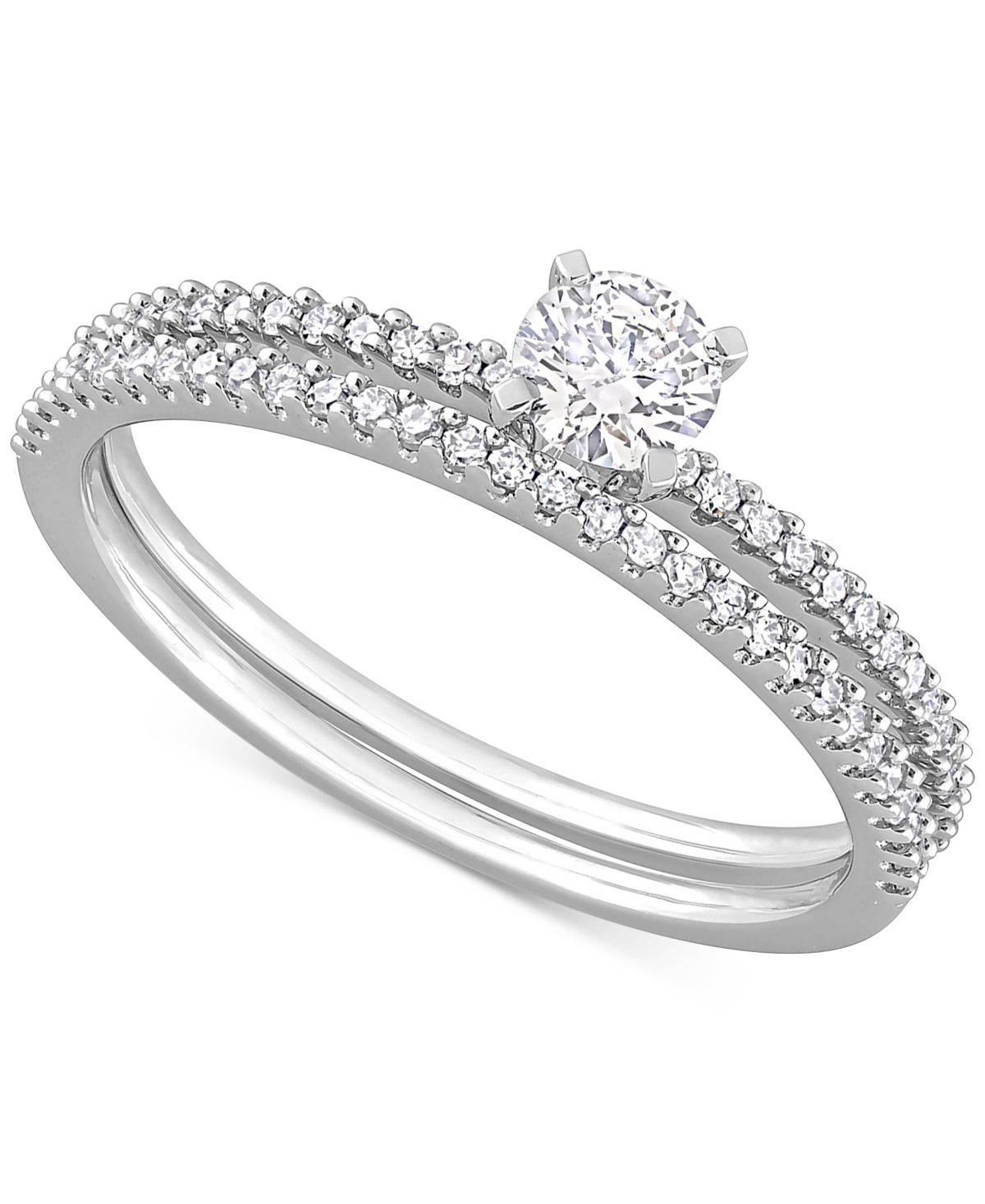 MACY'S DIAMOND BRIDAL RING SET (1/2 CT. T.W.) IN 14K WHITE GOLD 