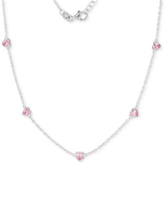 Macy's - Cubic Zirconia Heart Station Collar Necklace, 16" + 2" extender