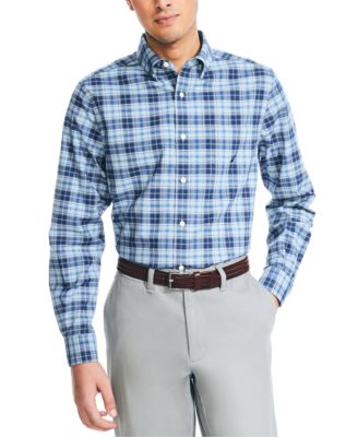 Nautica - Men's Classic Fit Long Sleeve Plaid Shirt