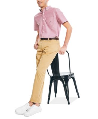 Nautica Men's Short Sleeve Oxford Shirt - Classic Fit, Solid Cotton Blend - View #7