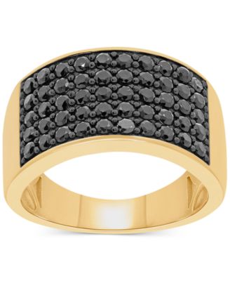 Men's Black Diamond Ring (2 ct. t.w.) in 14k Gold-Plated Sterling Silver