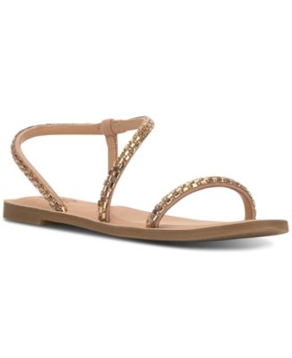 IT MICHAA [イミシャ] Jewel Ribbon Emblem Sandals Steve Madden Misha Raffia Rhinestone Knot Bow Detail Slide