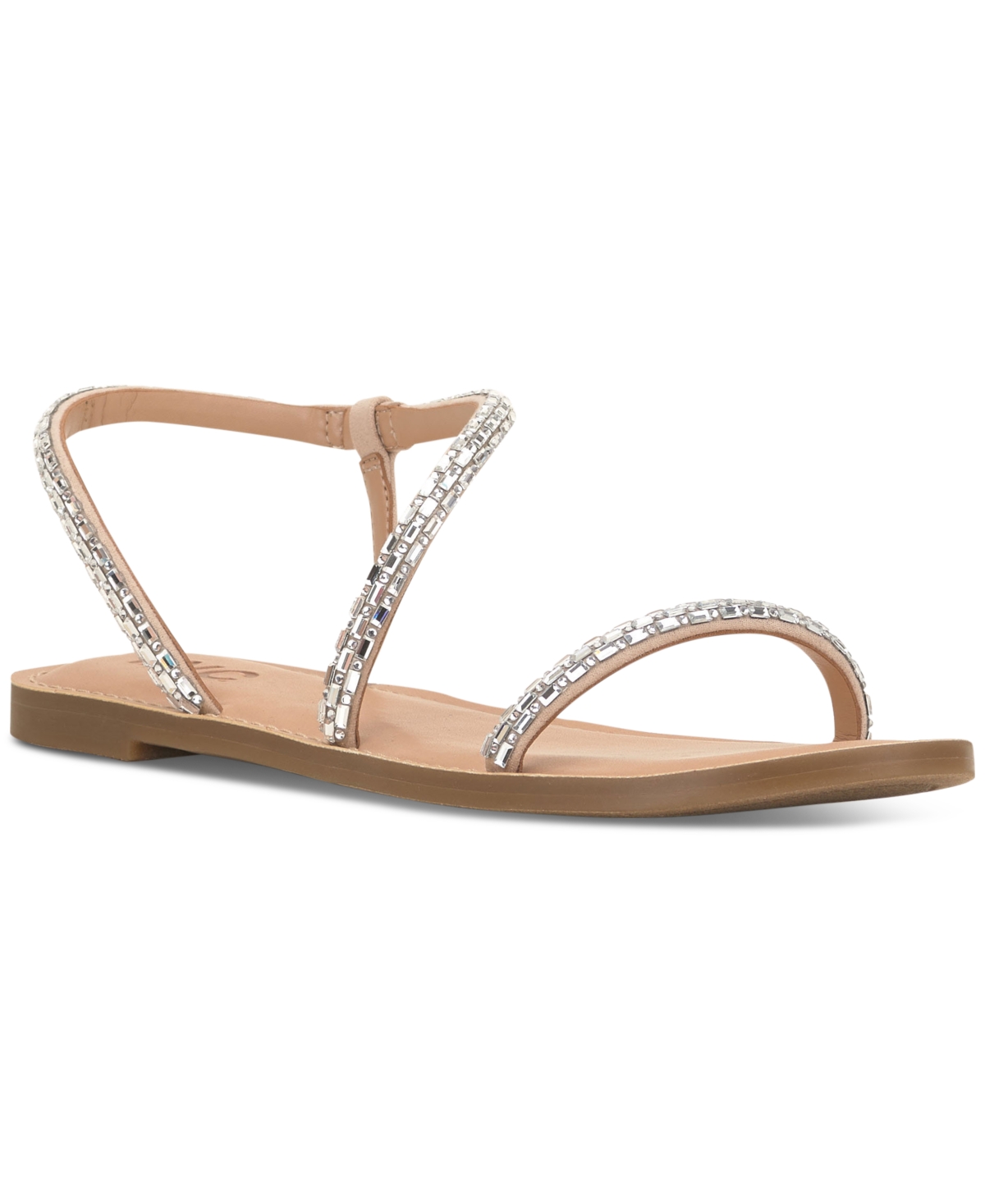 Inc International Concepts Women's Mahlah Embellished Asymmetrical Sandals, Created For Macy's In Silver Bling