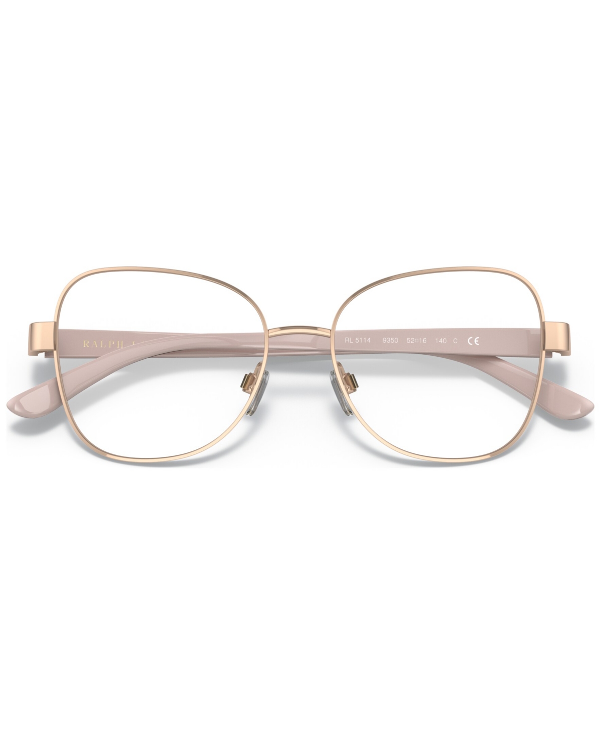Women's Irregular Eyeglasses, Rl5114 52 In Shiny Rose Gold-tone