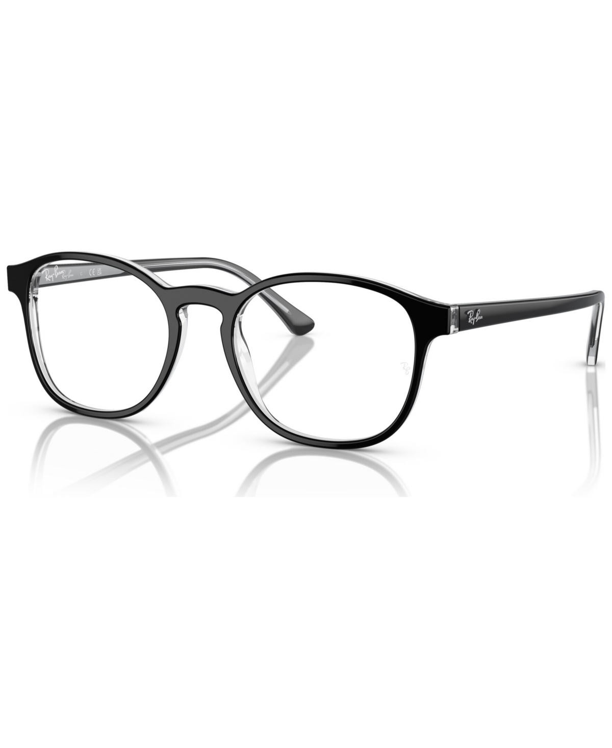 Unisex Phantos Eyeglasses, RB5417 52 - Black on Transparent