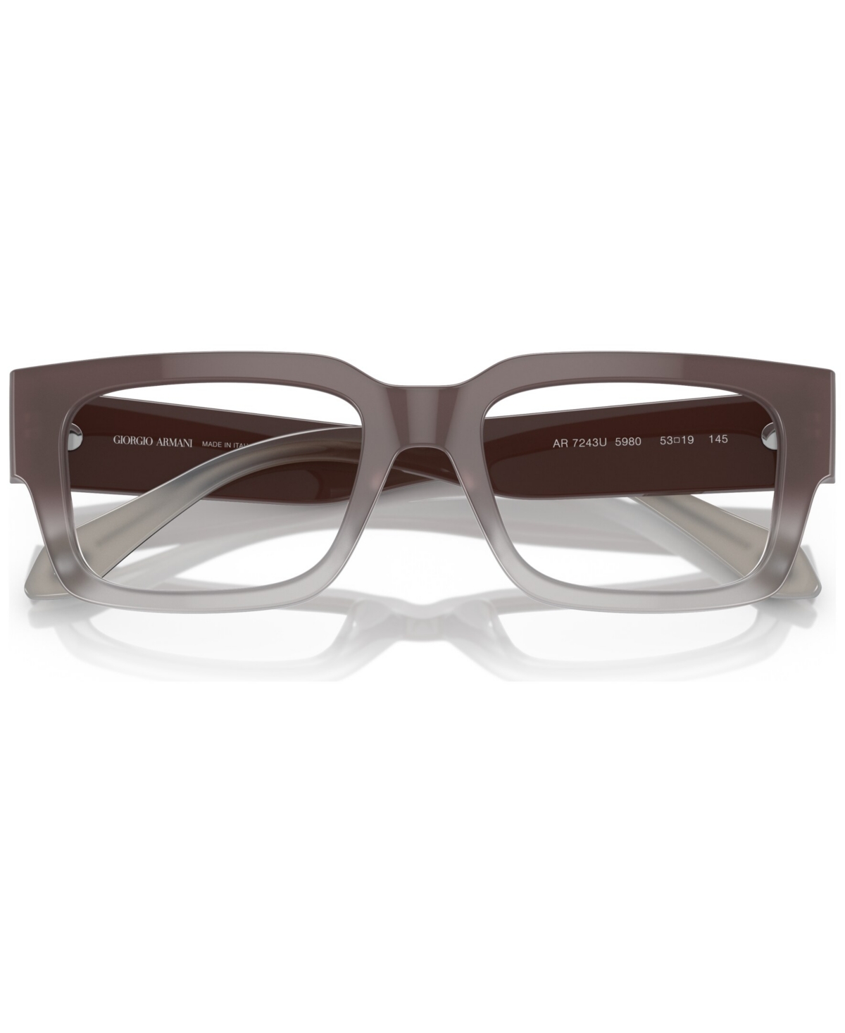 Giorgio Armani Men's Rectangle Eyeglasses, Ar7243u 53 In Gradient Brown,blue