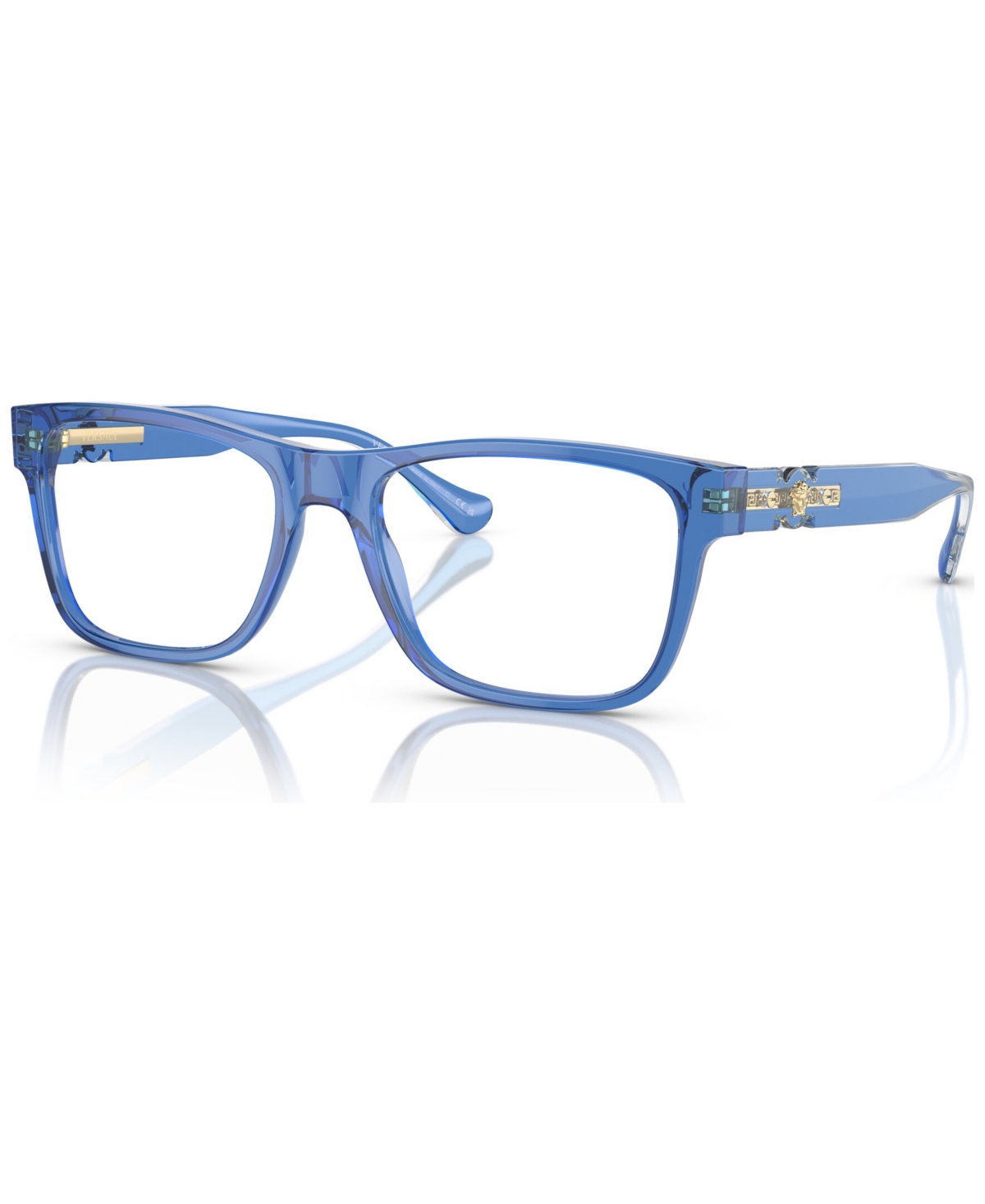 Men's Rectangle Eyeglasses, VE3303 53 - Transparent Blue