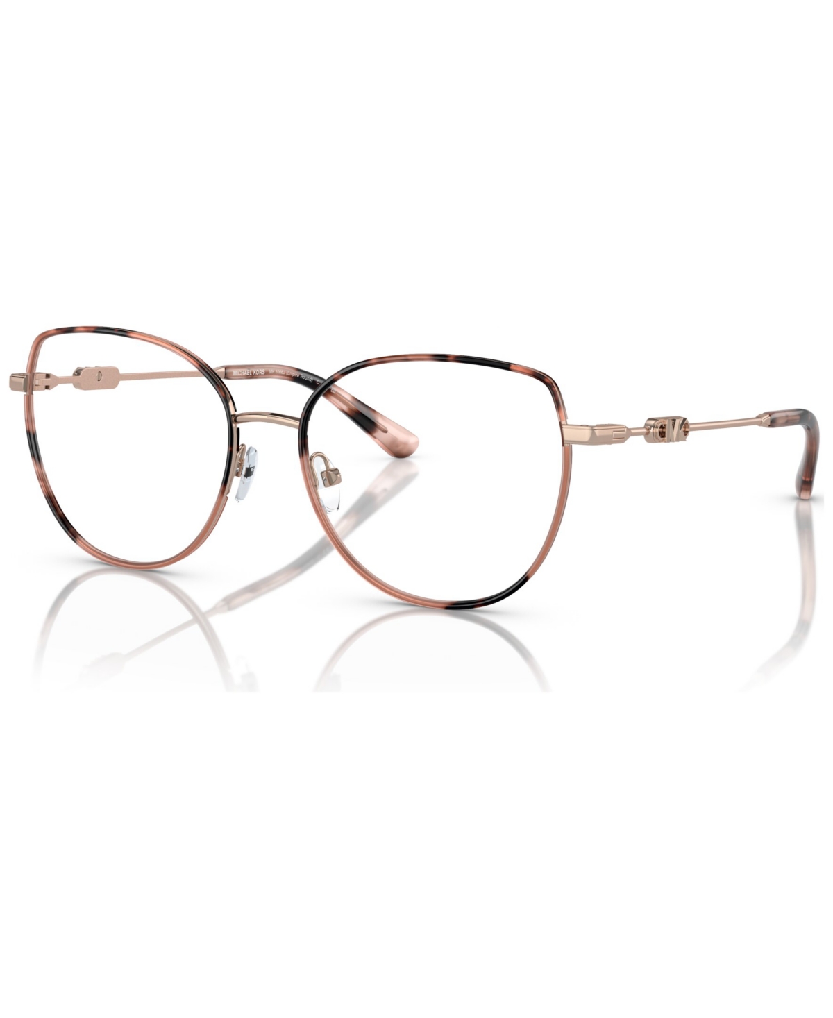 Michael Kors Women s Irregular Eyeglasses MK3066J 53 Rose Gold Tone Pink Tortoise Smart Closet