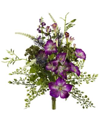 Nearly Natural - 9" Morning Glory Artificial Flower Bundle, Set of 3