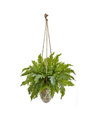 Nearly Natural - 29" Fern Artificial Plant in Hanging Vase