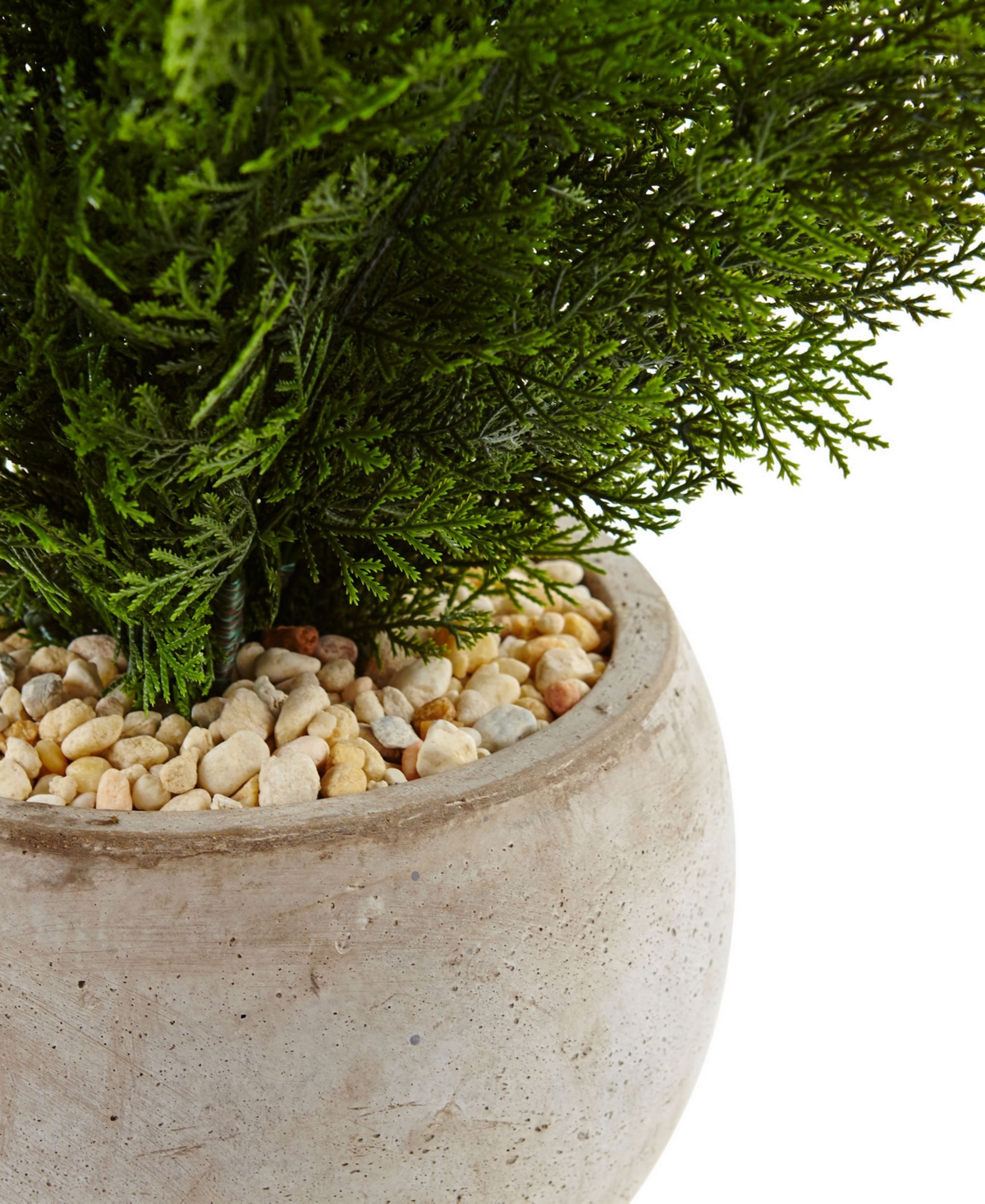 Nearly Natural Cedar Artificial Plant in Sand Colored Bowl
