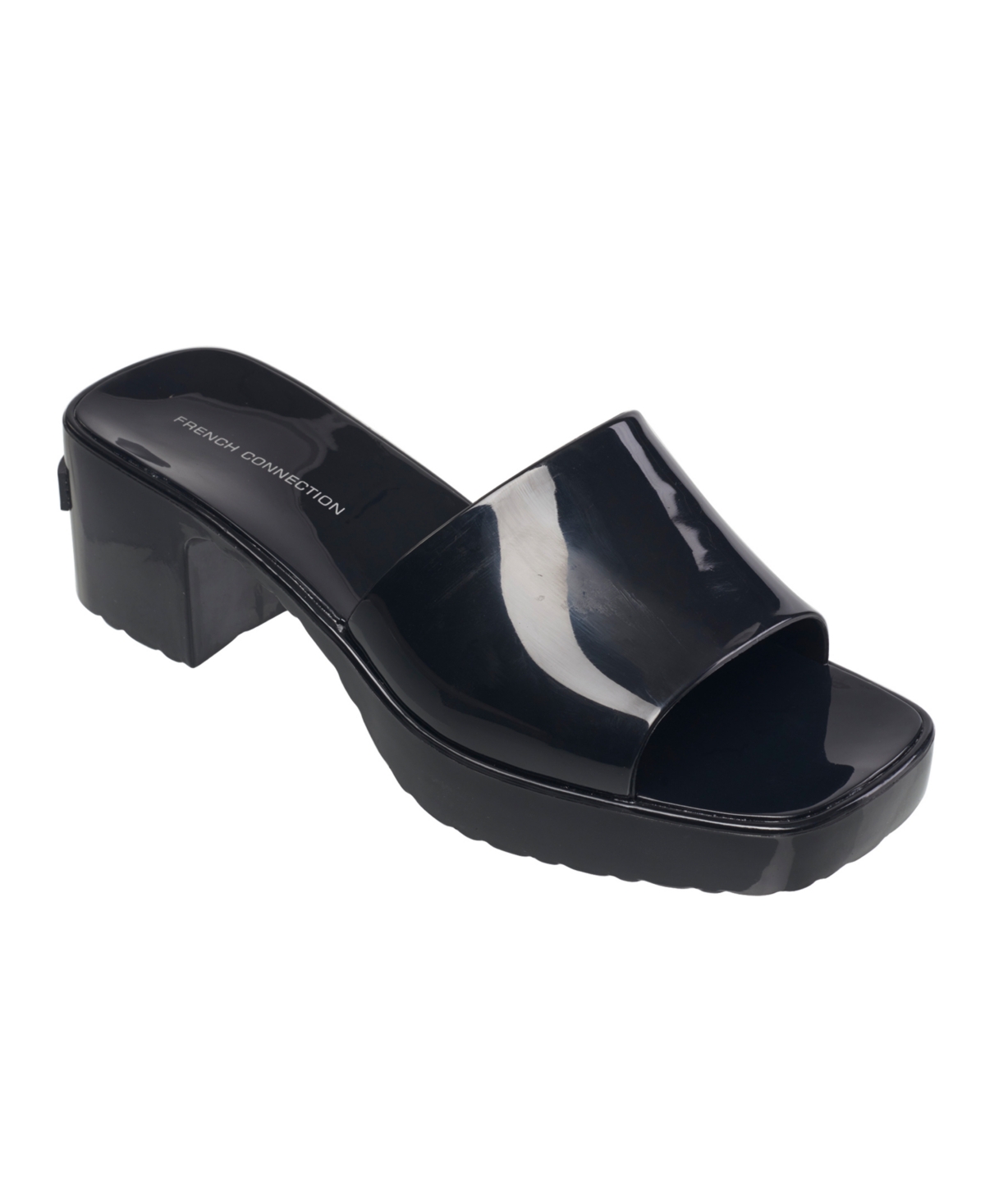 Shop French Connection Women's Almira Slip On Open Toe Heel Sandal In Black