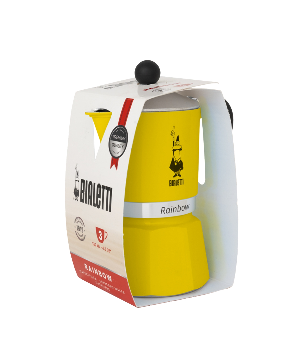 Bialetti Rainbow 139 ml 3 Cups Coffeemaker In Yellow