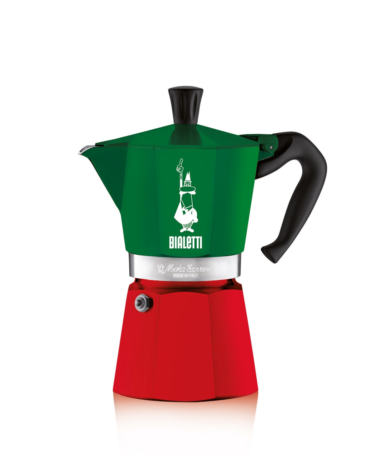Bialetti Moka Express 270 ml 6 Cups Tricolore Coffeemaker In Aluminium