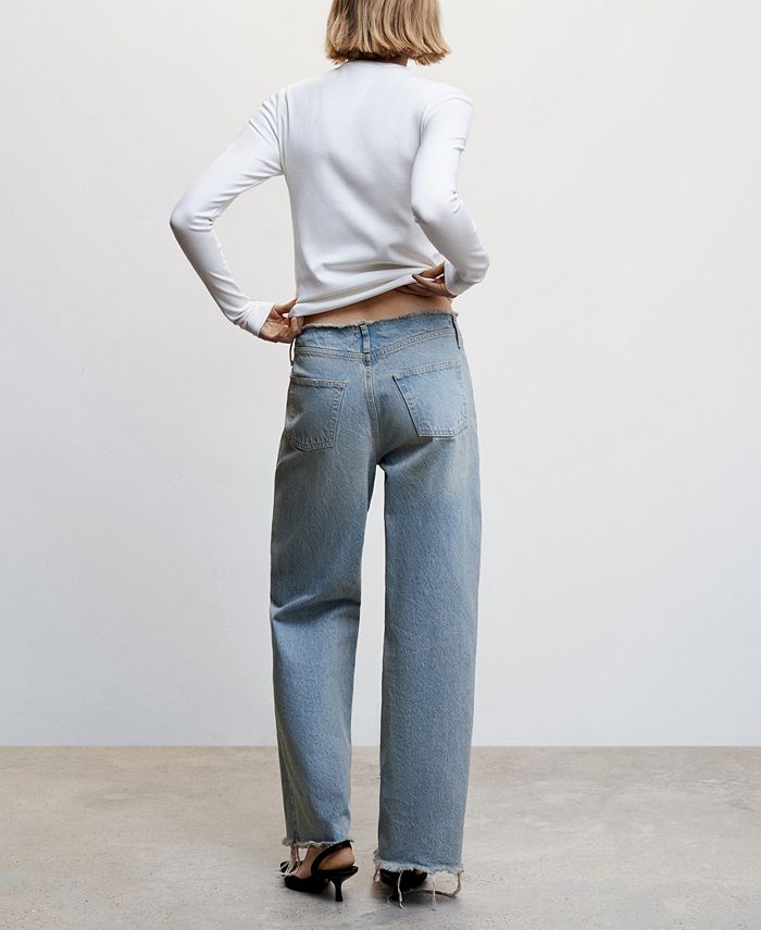 MANGO Women's Wide leg Mid-Rise Jeans - Macy's