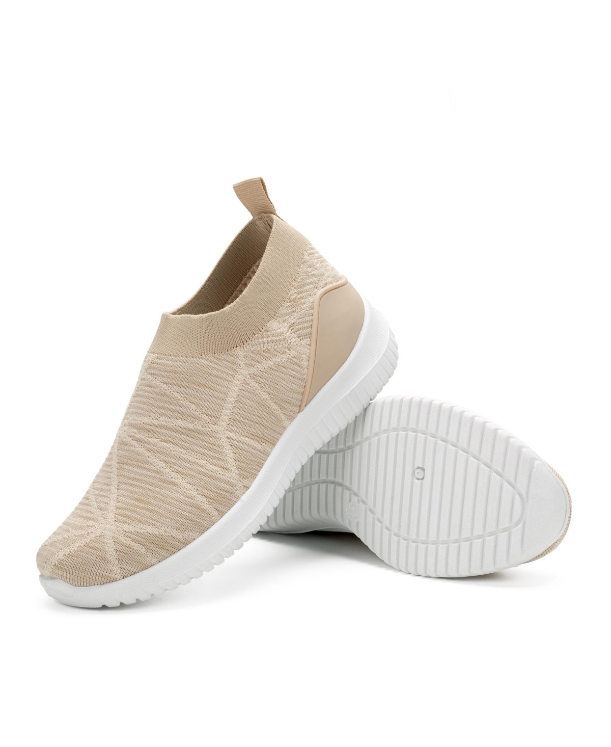 Mio Marino's Women's Casual Slip On Sneakers with Breathable Mesh - White
