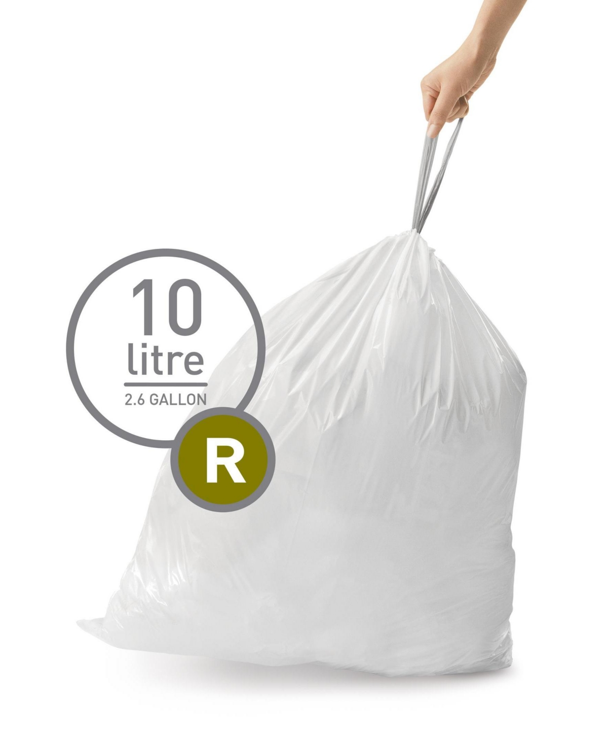 Simplehuman Code R Custom Fit Liners, Pack Of 100 In White