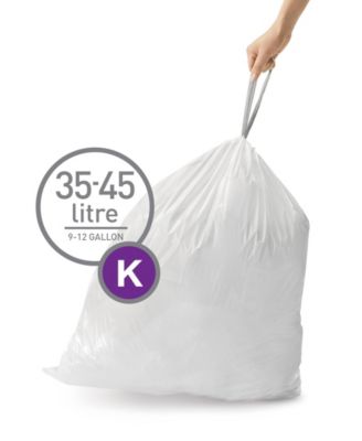 Code K 100pk Custom Fit Liners with 5 Quick Dispense Packs, 35-45L Kitchen Trash Bag Liners