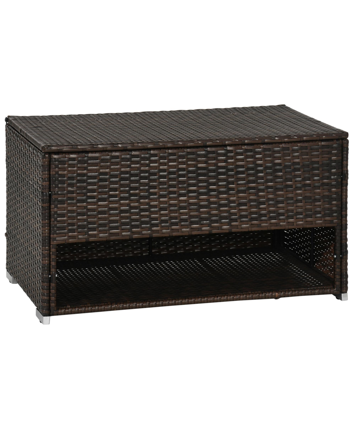 Deck Box w/ Outdoor Towel/Shoe Rack, Inner Liner, - Brown