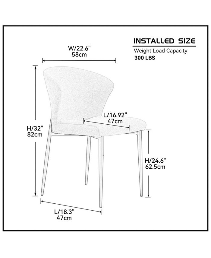 Simplie Fun Dining Chairs set of 2, Upholstered Side Chairs, Adjustable