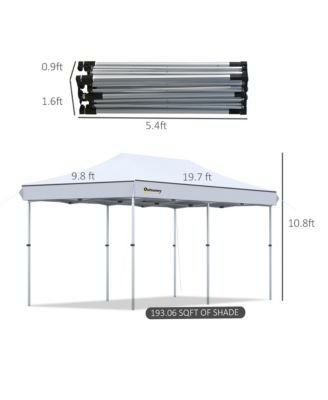 20' x 10' Outdoor Pop-Up Party Tent Cabana with UV-Resist Roof