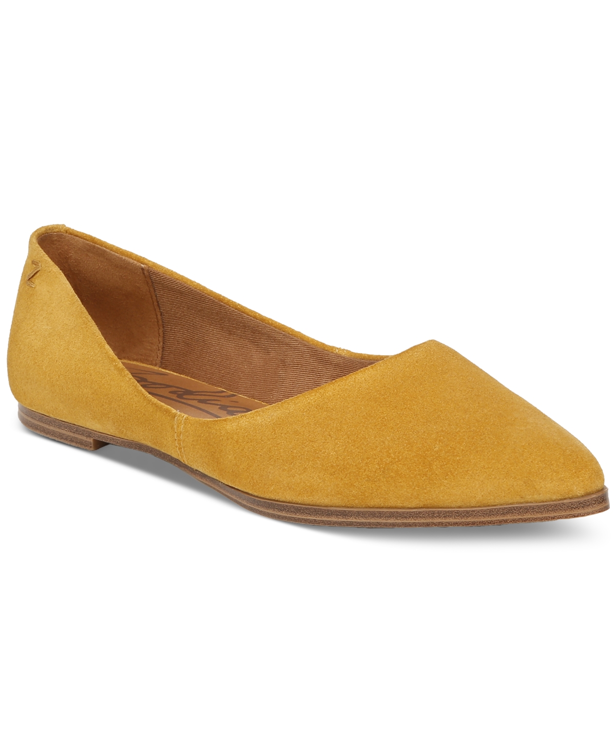 Zodiac Women's Hill Pointed Toe Flats In Mustard Suede