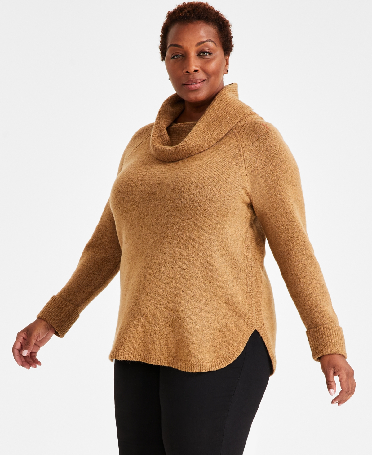 Plus size waffle knit shop sweater