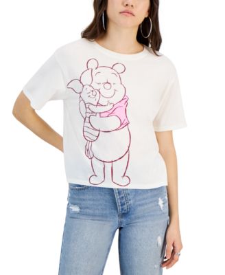 Disney - Juniors' Winnie The Pooh Love Graphic Crop T-Shirt